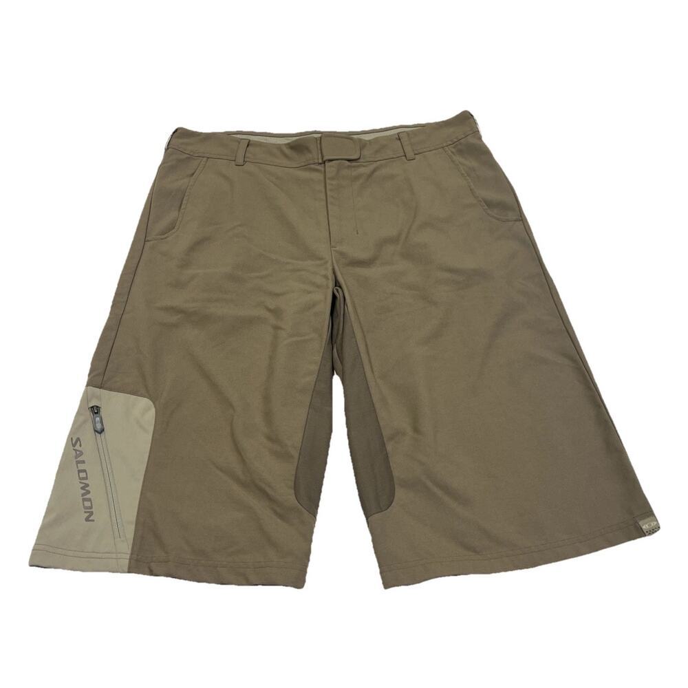 Salomon Acti Lite Hiking Outdoor Nylon Shorts Men's Size 38 Brown Wicking